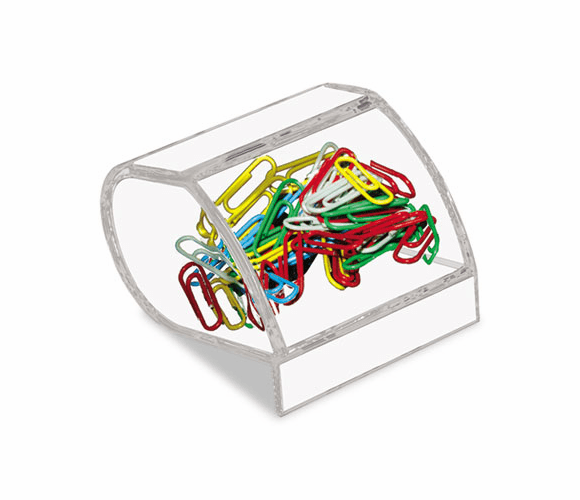 KTKAD40 Paper Clip Holder, Acrylic, 3 x 2 3/4 x 3 1/2, Clear By KANTEK INC.