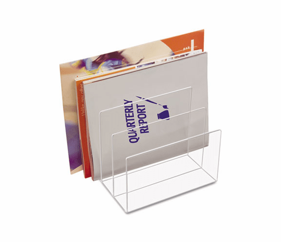 KTKAD45 Clear Acrylic Desk File, Three Sections, 8 x 6 1/2 x 7 1/2, Clear By KANTEK INC.