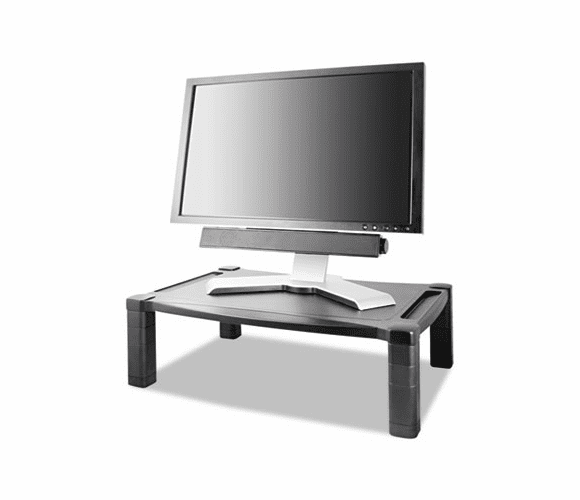 KTKMS500 Wide Two-Level Stand, Height-Adjustable, 20 x 13 1/4, Black By KANTEK INC.