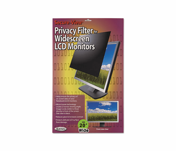 KTKSVL201W Secure View Notebook/LCD Monitor Privacy Filter For 20.0" Widescreen By KANTEK INC.