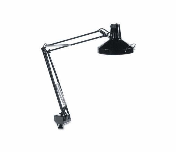 LEDL445BK Three-Way Incandescent/Fluorescent Clamp-On Lamp, 40 Inch Reach, Black By LEDU CORP.