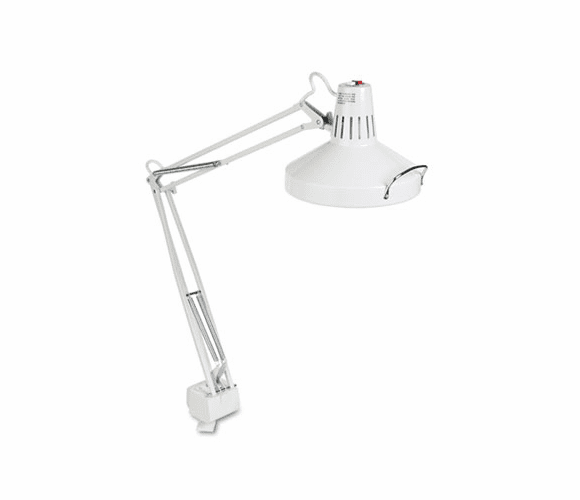 LEDL445WT Three-Way Incandescent/Fluorescent Clamp-On Lamp, 40 Inch Reach, White By LEDU CORP.