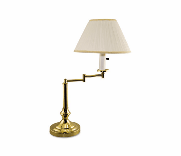 LEDL561BR Brass Swivel Arm Incandescent Lamp, Mushroom Shade, Felt Pad on Base, 20 Inches" By LEDU CORP.