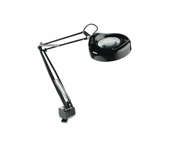 LEDL745BK Clamp-On Fluorescent Swing Arm Magnifier Lamp, 5" Lens, 42" Reach, Black By LEDU CORP.