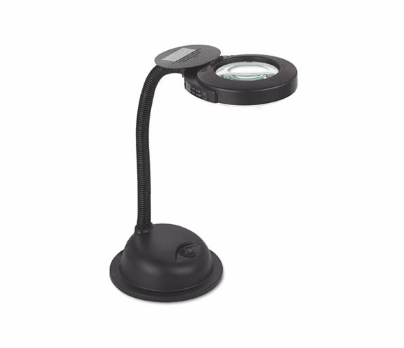 LEDL9005 Gooseneck Compact Fluorescent Desk Magnifier Lamp, 12-1/2" High, Black By LEDU CORP.