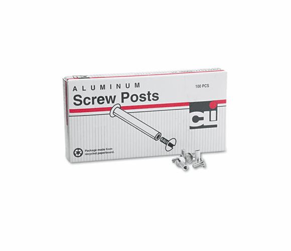 LEO3703L Post Binder Aluminum Screw Posts, 3/16" Diameter, 1/2" Long, 100/Box By CHARLES LEONARD, INC