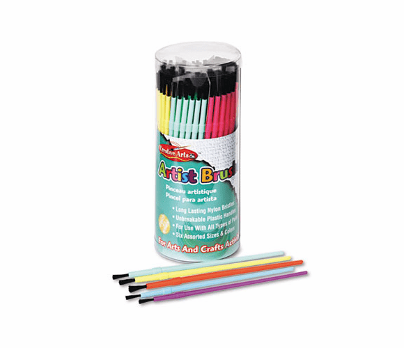 LEO73344 Classroom Brush Assortment, Sizes 1-6, Synthetic, Round, 144/Pack By CHARLES LEONARD, INC