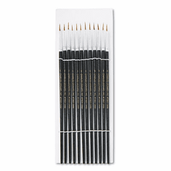 LEO73501 Artist Brush, Size 1, Camel Hair, Round, 12/Pack By CHARLES LEONARD, INC