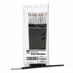 LEO73504 Artist Brush, Size 4, Camel Hair, Round, 12/Pack By CHARLES LEONARD, INC