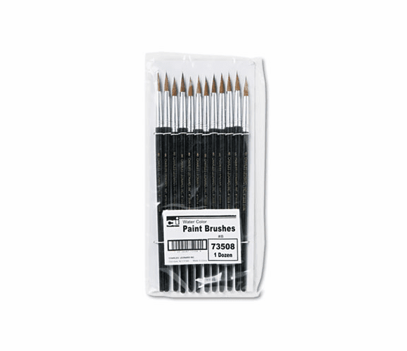 LEO73508 Artist Brush, Size 8, Camel Hair, Round, 12/Pack By CHARLES LEONARD, INC