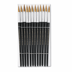 LEO73512 Artist Brush, Size 12, Camel Hair, Round, 12/Pack By CHARLES LEONARD, INC