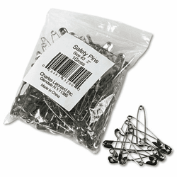 LEO83200 Safety Pins, Nickel-Plated, Steel, 2" Length, 144/Pack By CHARLES LEONARD, INC
