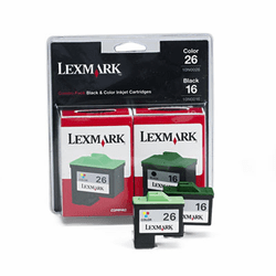 LEX10N0202 10N0202 Ink, 625 Page-Yield, 2/Pack, Black; Tri-Color By LEXMARK INT'L, INC.