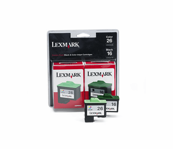 LEX10N0202 10N0202 Ink, 625 Page-Yield, 2/Pack, Black; Tri-Color By LEXMARK INT'L, INC.