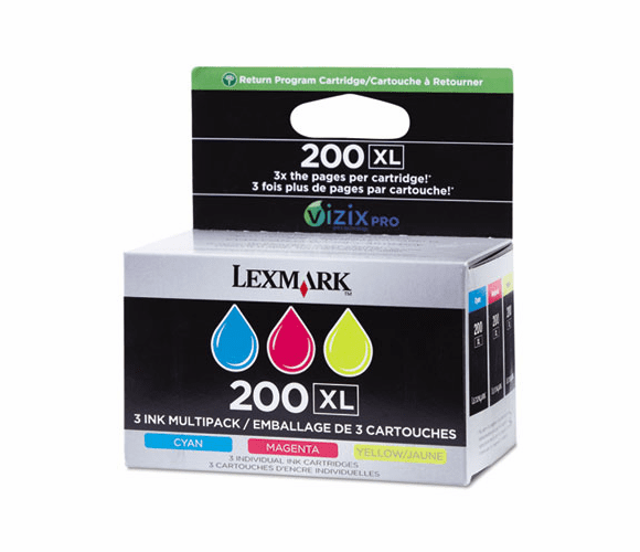 LEX14L0269 14L0269 (200XL) High-Yield Ink, Cyan, Magenta, Yellow, 3/Pk By LEXMARK INT'L, INC.
