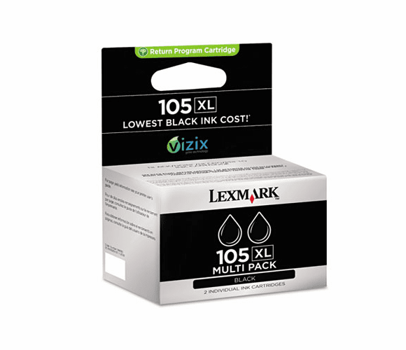 LEX14N1180 14N1180 (105XL) High-Yield Ink, 510 Page Yield, 2/Pk, Black By LEXMARK INT'L, INC.