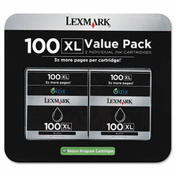 LEX14N1187 14N1187 (100XL) High-Yield Ink, 2/Pack, 510 Page-Yield, Black By LEXMARK INT'L, INC.