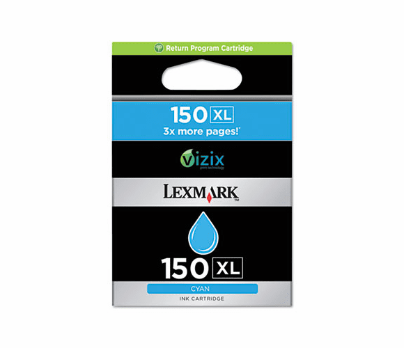 LEX14N1615 14N1615 (150XL) High-Yield Ink, Cyan By LEXMARK INT'L, INC.