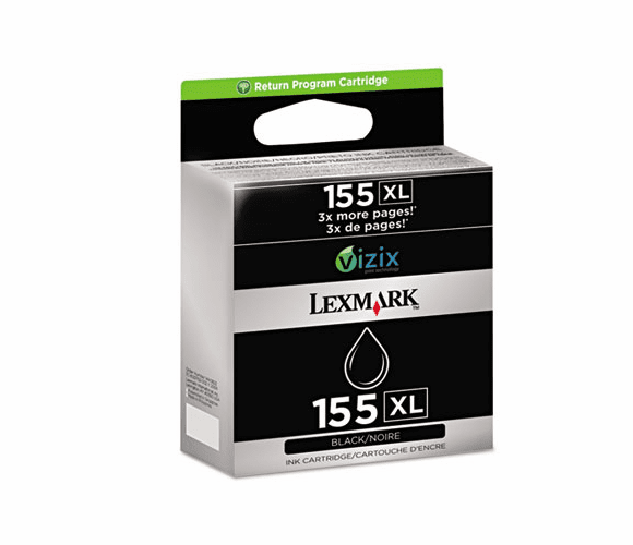 LEX14N1811 14N1811 (155XL) High-Yield Ink, Black, 750 Page-Yield, 2/Pk By LEXMARK INT'L, INC.