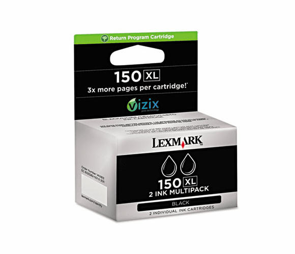 LEX14N1813 14N1813 (150XL) High-Yield Ink, 700 Page-Yield, Black, 2/Pk By LEXMARK INT'L, INC.