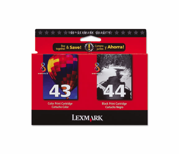 LEX18Y0372 18Y0372 Ink, 500 Page-Yield, 2/Pack, Black; Tri-Color By LEXMARK INT'L, INC.