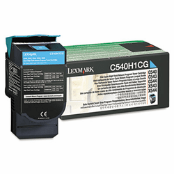 LEXC540H1CG C540H1CG High-Yield Toner, 2000 Page-Yield, Cyan By LEXMARK INT'L, INC.