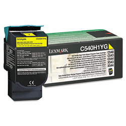 LEXC540H1YG C540H1YG High-Yield Toner, 2000 Page-Yield, Yellow By LEXMARK INT