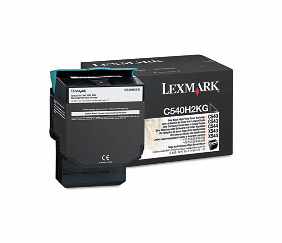 LEXC540H2KG C540H2KG High-Yield Toner, 2500 Page-Yield, Black By LEXMARK INT'L, INC.