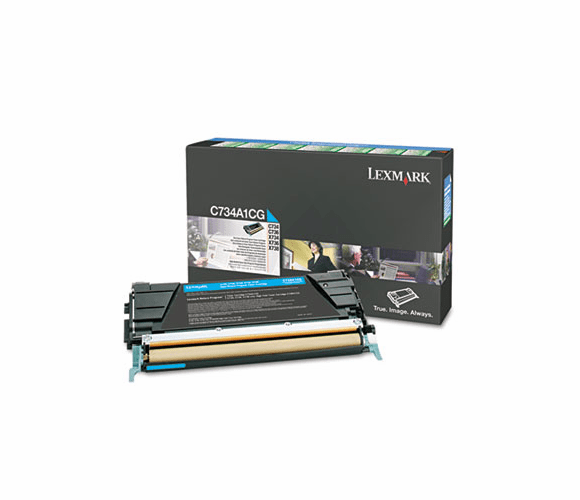 LEXC734A1CG C734A1CG Toner, Return Program, 6000 Page-Yield, Cyan By LEXMARK INT'L, INC.