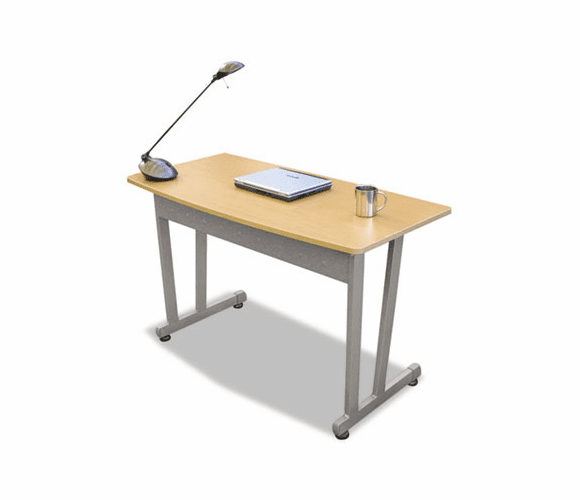 LITMA711HON Massima Line Bow Front Desk, 47-1/4w x 22-7/8d x 29-1/2h, Honey By LINEA ITALIA