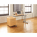 LITMA711HON Massima Line Bow Front Desk, 47-1/4w x 22-7/8d x 29-1/2h, Honey By LINEA ITALIA