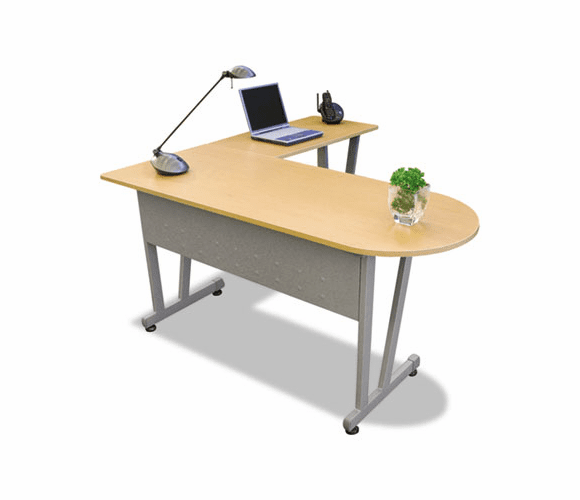 LITMA712HON Massima Line L-Shaped Desk, 59-1/8w x 59-1/8d x 29-1/2h, Honey By LINEA ITALIA