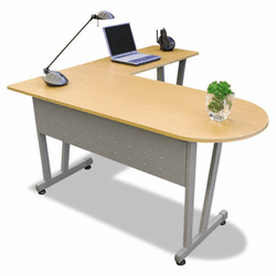 LITMA712HON Massima Line L-Shaped Desk, 59-1/8w x 59-1/8d x 29-1/2h, Honey By LINEA ITALIA