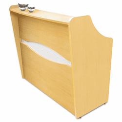 LITMA725HON Massima Line Reception Desk, 48-7/8w x 25-1/2d x 43-3/8h, Honey By LINEA ITALIA