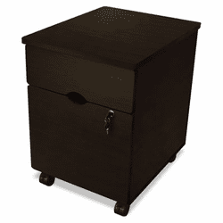 LITTR736MOC Trento Line Mobile Pedestal File, 1 Box/1File Drawers, Mocha By LINEA ITALIA