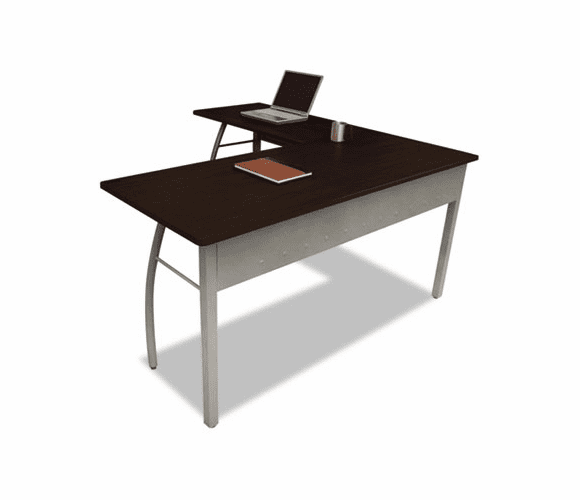 LITTR737MOC Trento Line L-Shaped Desk, 59-1/8w x 59-1/8d x 29-1/2h, Mocha By LINEA ITALIA