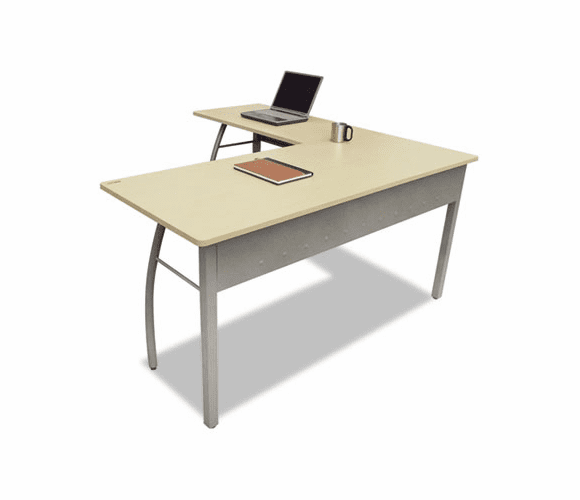 LITTR737OAT Trento Line L-Shaped Desk, 59-1/8w x 59-1/8d x 29-1/2h, Oatmeal By LINEA ITALIA