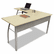 LITTR737OAT Trento Line L-Shaped Desk, 59-1/8w x 59-1/8d x 29-1/2h, Oatmeal By LINEA ITALIA