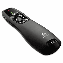 LOG910001354 Wireless Presenter w/Laser Pointer, 50ft Projection, Matte Black By LOGITECH, INC.