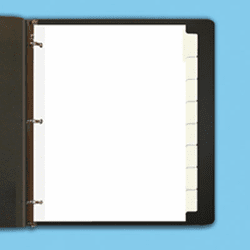 LOP12397 Write-on Index Set, White, 8-Tab, 3-Hole, White Tabs, 24/Box By LEGACY OFFICE PRODUCTS