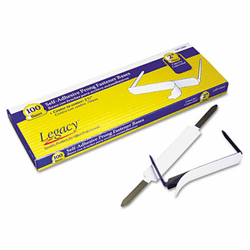 LOP13404 Two-Inch Self-Adhesive Prong Paper Fastener Base, 100/Box By LEGACY OFFICE PRODUCTS