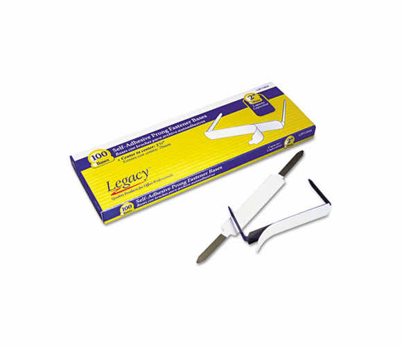 LOP13404 Two-Inch Self-Adhesive Prong Paper Fastener Base, 100/Box By LEGACY OFFICE PRODUCTS