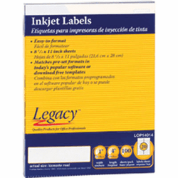 LOP14014 Inkjet Labels with Permanent Adhesive, 1 x 4, White, 1000/Box By LEGACY OFFICE PRODUCTS