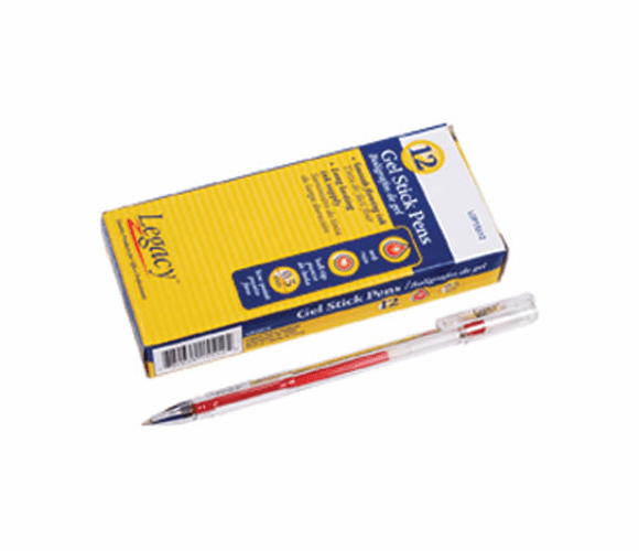 LOP15512 Roller Ball Stick Gel Pen, Red Ink, Fine, Dozen By LEGACY OFFICE PRODUCTS