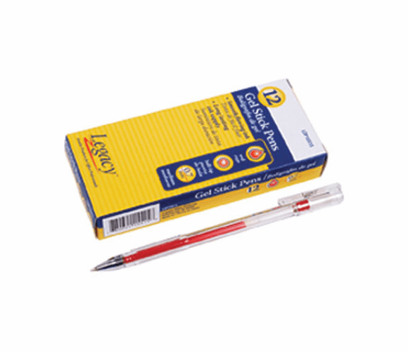 LOP15515 Roller Ball Stick Gel Pen, Red Ink, Medium, Dozen By LEGACY OFFICE PRODUCTS