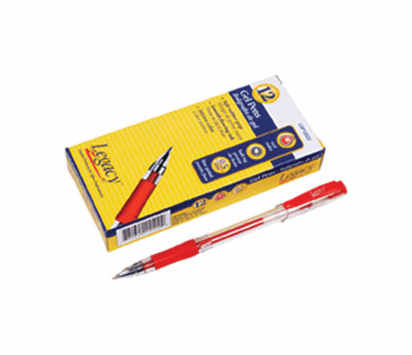 LOP15522 Grip Roller Ball Stick Gel Pen, Red Ink, Micro By LEGACY OFFICE PRODUCTS
