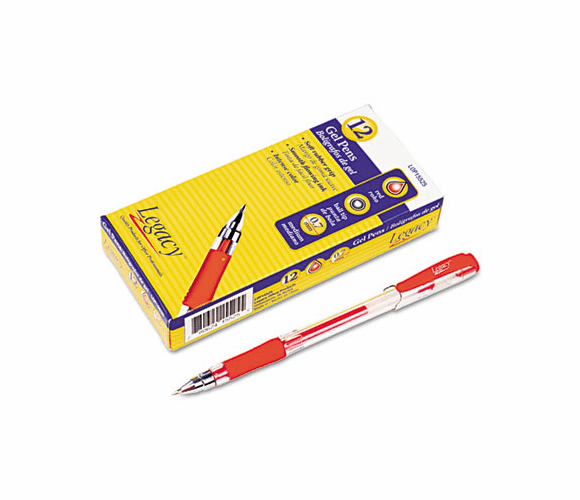LOP15525 Grip Roller Ball Stick Gel Pen, Red Ink, Medium By LEGACY OFFICE PRODUCTS