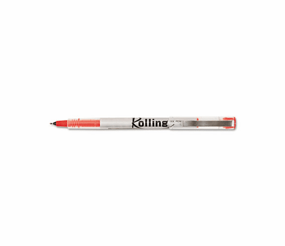 LOP15535 Roller Ball Stick Waterproof Pen, Red Ink, Fine, Dozen By LEGACY OFFICE PRODUCTS