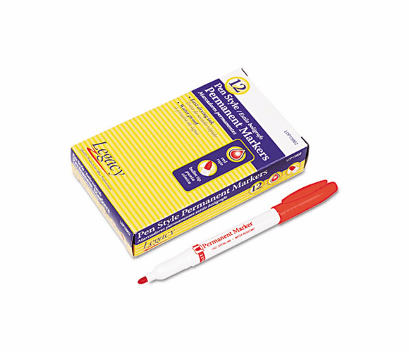 LOP15902 Permanent Marker, Bullet Tip, Red By LEGACY OFFICE PRODUCTS