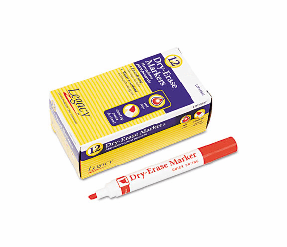LOP15932 Dry Erase Marker, Chisel Tip, Red By LEGACY OFFICE PRODUCTS